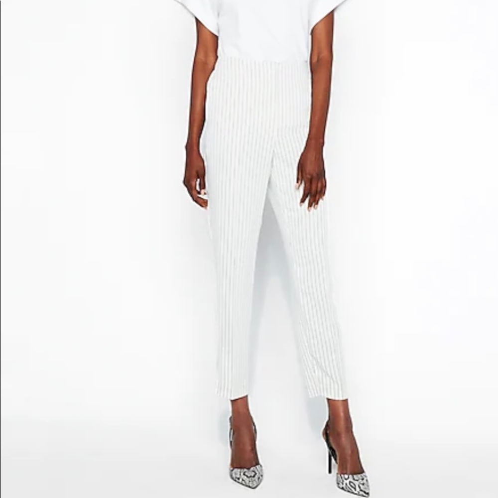 Express Ankle High Rise Pinstripe Trouser
